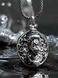 Hanuman Ji Pendant Oxodaised Silver Chain