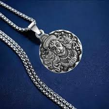 Hanuman Ji Pendant Oxodaised Silver Chain